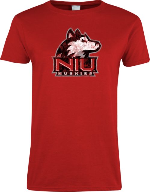 Northern Illinois Ladies T Shirt Primary Mark Distressed - ONLINE ONLY