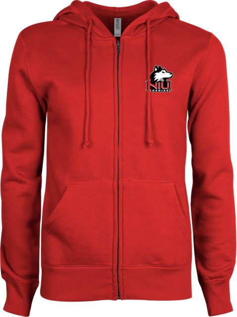 Northern Illinois ENZA Ladies Fleece Full Zip Hoodie Primary Mark - ONLINE ONLY