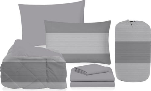 5PC BED IN BAG-STRIPE GREY